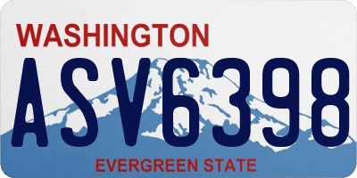 WA license plate ASV6398