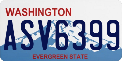 WA license plate ASV6399