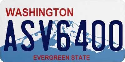 WA license plate ASV6400
