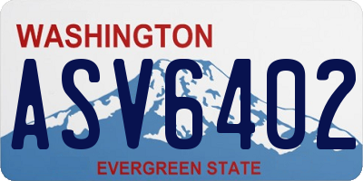 WA license plate ASV6402
