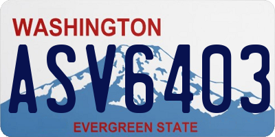 WA license plate ASV6403