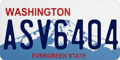 WA license plate ASV6404