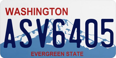 WA license plate ASV6405
