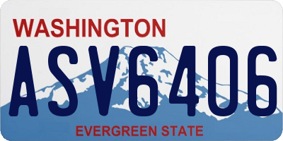 WA license plate ASV6406