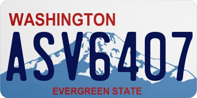WA license plate ASV6407