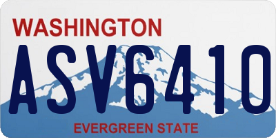 WA license plate ASV6410