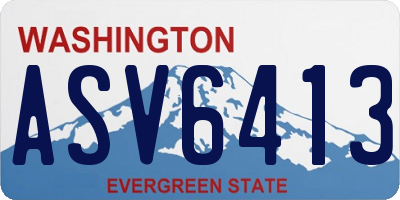 WA license plate ASV6413