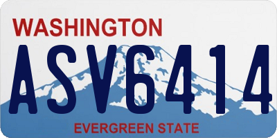 WA license plate ASV6414