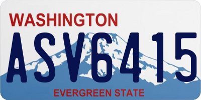 WA license plate ASV6415