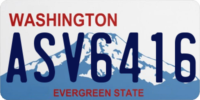WA license plate ASV6416