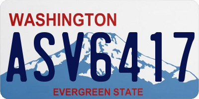 WA license plate ASV6417