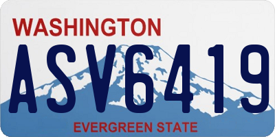 WA license plate ASV6419