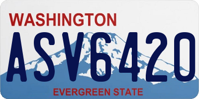 WA license plate ASV6420