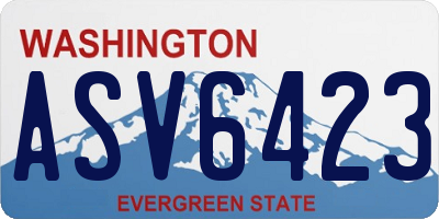 WA license plate ASV6423