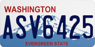 WA license plate ASV6425
