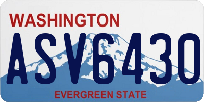 WA license plate ASV6430