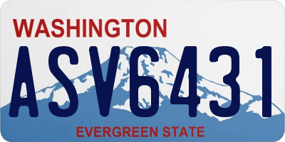 WA license plate ASV6431
