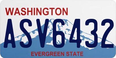 WA license plate ASV6432