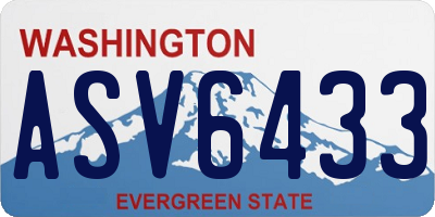 WA license plate ASV6433