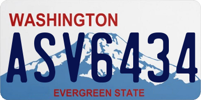 WA license plate ASV6434