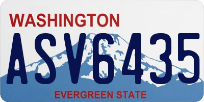 WA license plate ASV6435