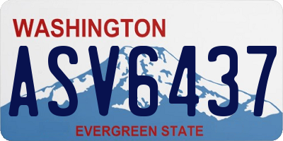 WA license plate ASV6437