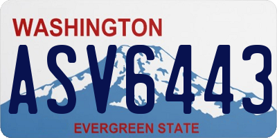 WA license plate ASV6443