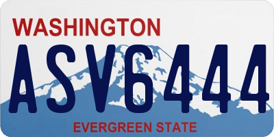 WA license plate ASV6444