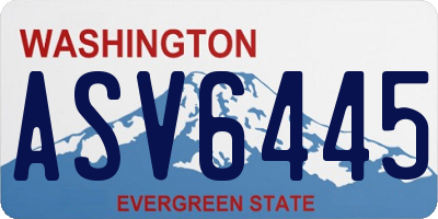WA license plate ASV6445