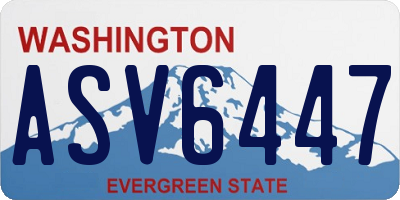 WA license plate ASV6447