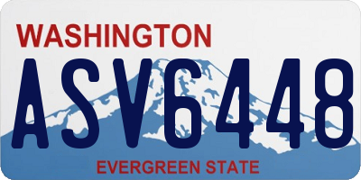 WA license plate ASV6448
