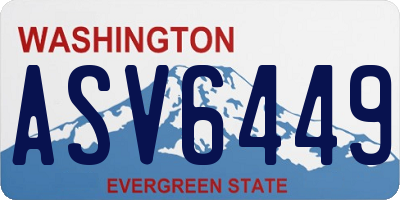 WA license plate ASV6449