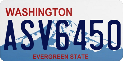 WA license plate ASV6450