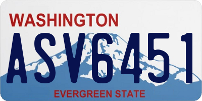 WA license plate ASV6451