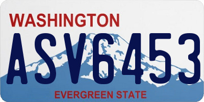 WA license plate ASV6453