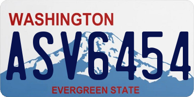 WA license plate ASV6454