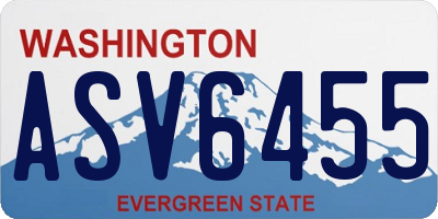 WA license plate ASV6455