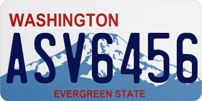 WA license plate ASV6456