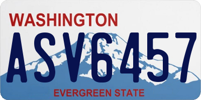 WA license plate ASV6457