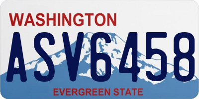 WA license plate ASV6458
