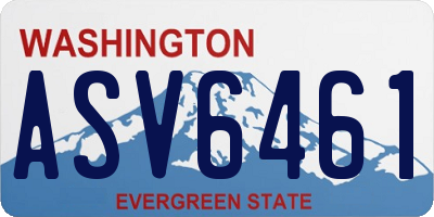 WA license plate ASV6461