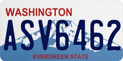 WA license plate ASV6462