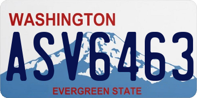 WA license plate ASV6463