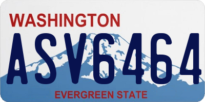 WA license plate ASV6464