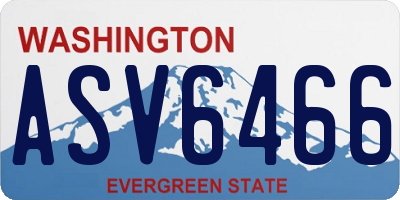 WA license plate ASV6466