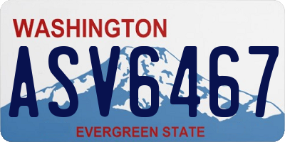 WA license plate ASV6467