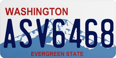 WA license plate ASV6468