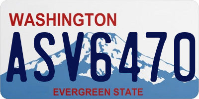 WA license plate ASV6470