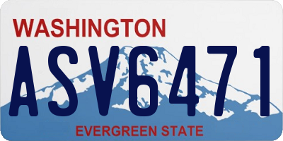 WA license plate ASV6471
