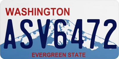 WA license plate ASV6472